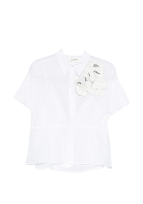 PSOPHIA floral-appliqué shirt - White