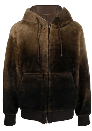 Salvatore Santoro reversible shearling hooded jacket - Brown