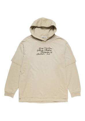 Acne Studios double-layered lettering-detail hoodie - Neutrals