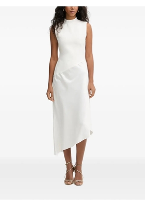 Herve Leger Esme mock-neck asymmetric midi dress - White