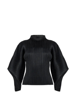 Pleats Please Issey Miyake pleated high-neck blouse - Black