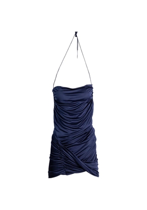 Atlein draped sleeveless dress - Blue