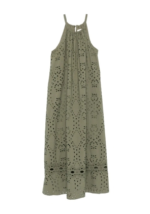 Ba&Sh Bonie eyelet-embroidered halterneck dress - Green