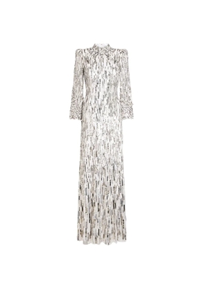 Jenny Packham sequin embellished memphis maxi dress - White