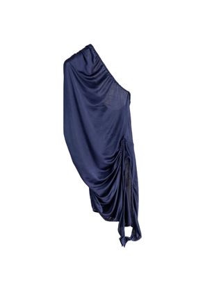 Atlein one-shoulder gathered blouse - Blue