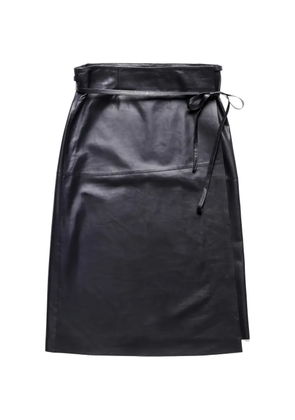 Tod's tie-belt leather skirt - Black