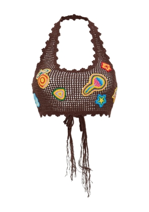 Casablanca crochet-knit top - Brown