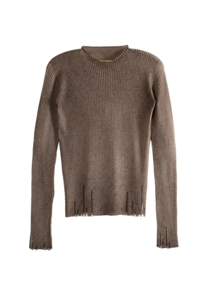 Uma Wang ribbed long-sleeves top - Brown
