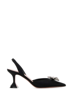 Amina Muaddi Rosie Sling satin bow pumps - Black
