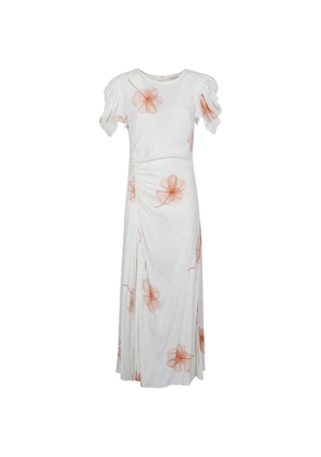 MAR DE MARGARITAS Kristel floral-pattern slit dress - White