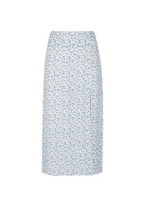 MAR DE MARGARITAS floral-pattern slit skirt - White