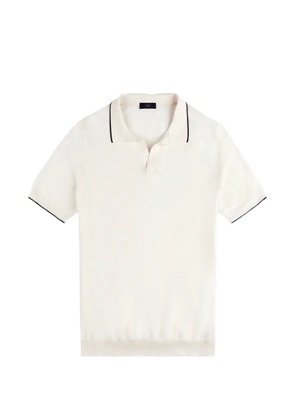 Fay V-neck piping T-shirt - Neutrals