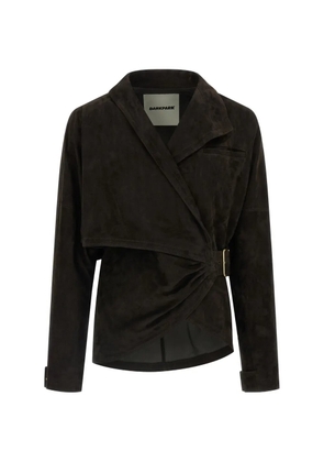 DARKPARK Cindy crossed-button suede jacket - Brown