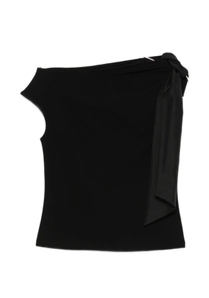 PSOPHIA bow-detail asymmetric top - Black