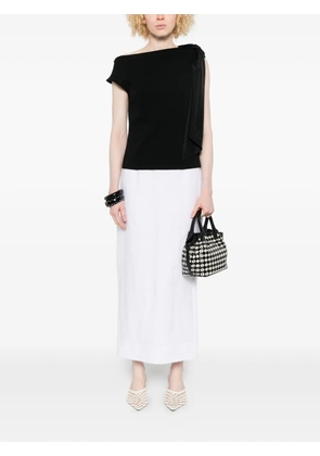 PSOPHIA bow-detail asymmetric top - Black
