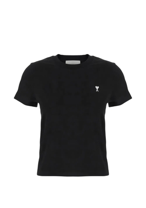 AMI Paris Ami De Coeur embroidered T-shirt - Black
