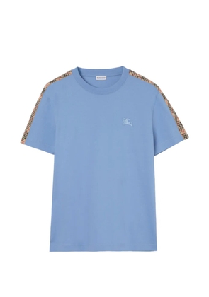 Burberry Check trim cotton T-shirt - Blue