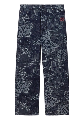 Off-White Arrow jacquard straight jeans - Blue