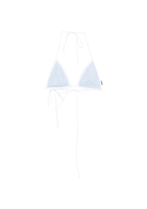 Miu Miu logo-patch bikini top - Blue