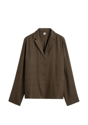 TOTEME monogram flannel top - Brown