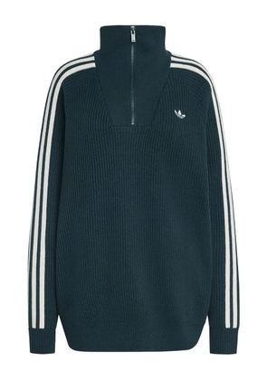 adidas funnel-neck zip-detail jumper - Green
