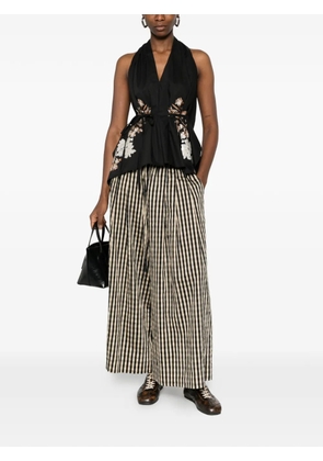 PSOPHIA check-pattern cropped trousers - Black