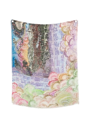Faliero Sarti x Paolo Fiumi Fiorentina printed scarf - Blue