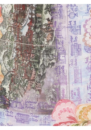 Faliero Sarti x Paolo Fiumi Fiorentina printed scarf - Blue