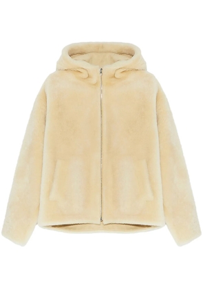 Yves Salomon hooded shearling jacket - Neutrals