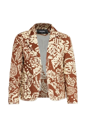 DSQUARED2 Rebel Hibiscus Maggie jacket - Brown
