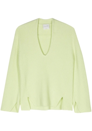 Forte Forte V-neck ribbed jumper - Green