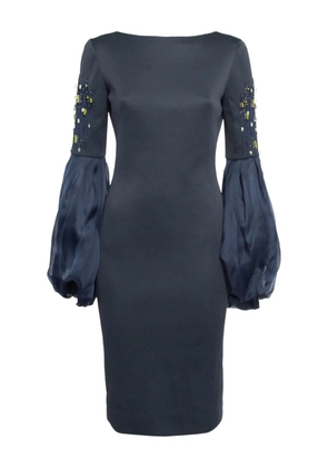 Lanvin Pre-Owned bead-detailing midi dress - Blue