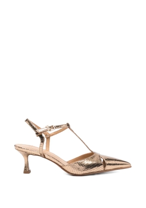 Sergio Levantesi t-strap pointed-toe pumps - Gold