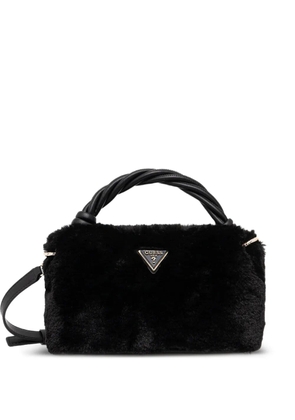 GUESS USA faux-fur twist tote bag - Black