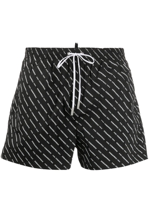DSQUARED2 logo print swim shorts - Black