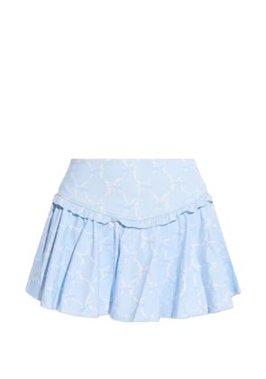 LoveShackFancy ruffled bow skirt - Blue