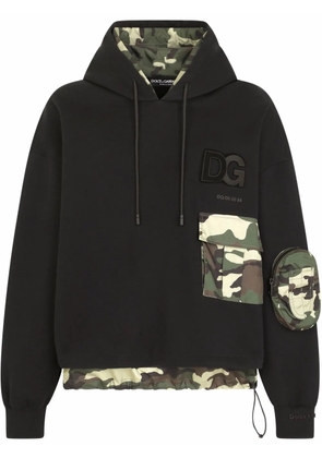 Dolce & Gabbana camouflage-print logo hoodie - Black