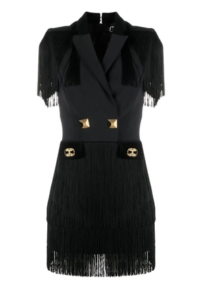 Elisabetta Franchi fringed-detailing mini blazer dress - Black