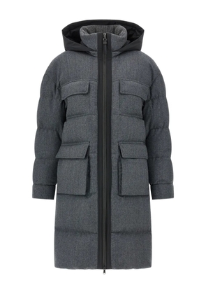 Brunello Cucinelli wool down quilted coat - Grey