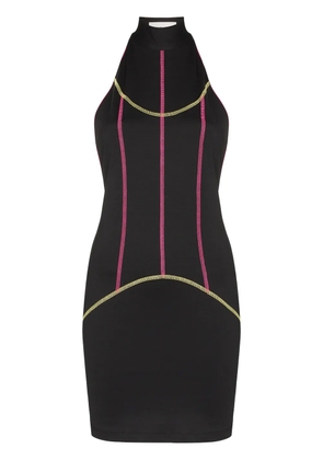 Kirin contrast-piping mini dress - Black