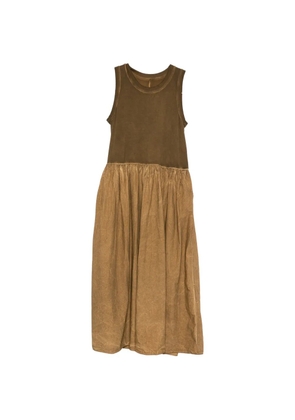 Uma Wang Duma gathered two-tone midi dress - Yellow