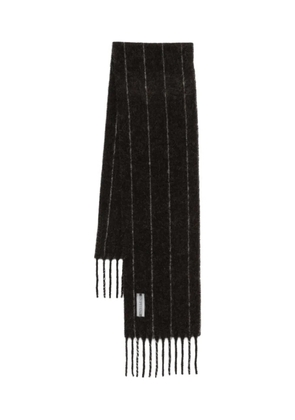 OUR LEGACY pinstriped fringe scarf - Brown