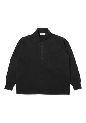 Universal Works long-sleeve polo shirt - Black