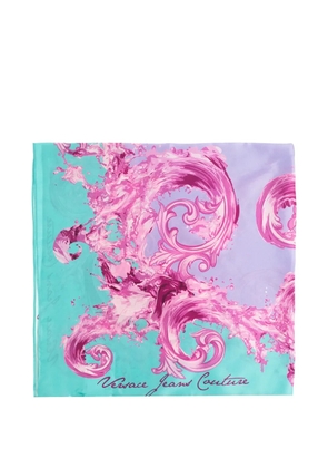 Versace Jeans Couture floral silk scarf - Blue
