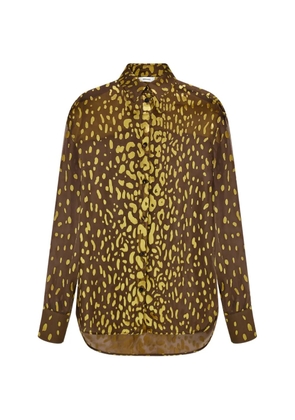 Ferragamo Devoré georgette shirt - Brown