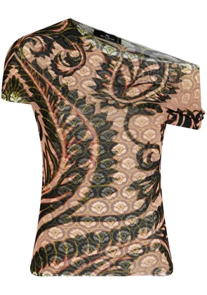 ETRO abstract-print tulle top - Pink