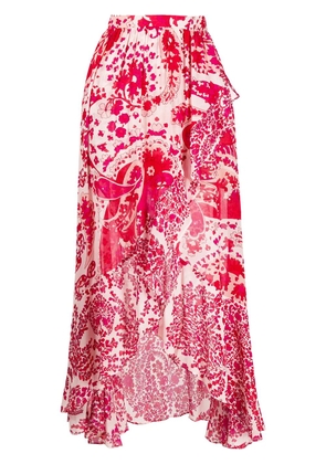 TWINSET abstract floral-print skirt - Red