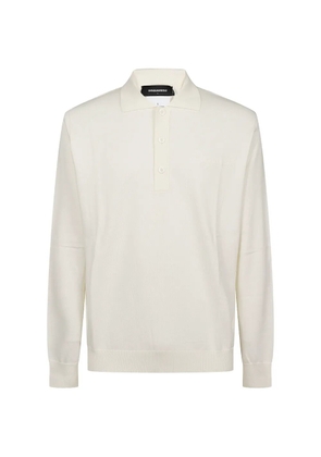 DSQUARED2 long-sleeved cotton polo shirt - White