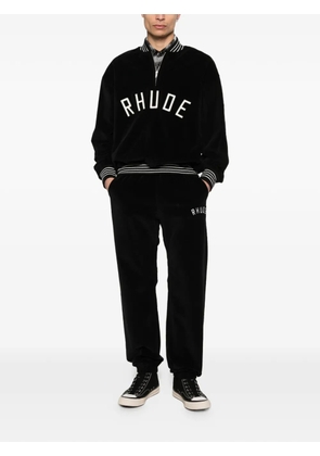 RHUDE velour quarter-zip sweatshirt - Black