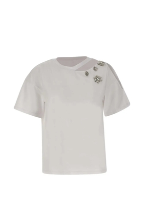 LIU JO cut-out jewel-embroidery T-shirt - White
